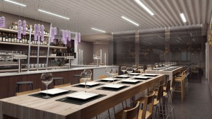 visualización 3D interior restaurante
