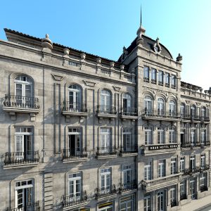 Render 3D Gran Hotel Roma Ourense