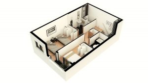 sección 3D de un dúplex