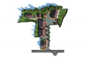 render 3D de urbanización