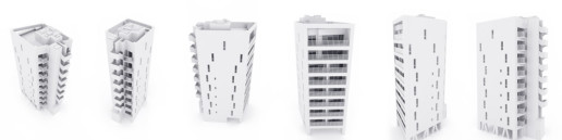 estudio volumetrico 3D de un edificio residencial