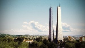 visualización 3d de un rascacielos